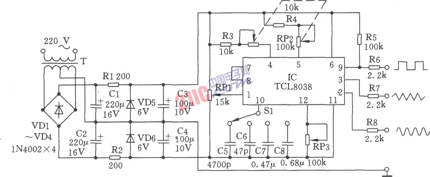 三种波形信号发生器电路