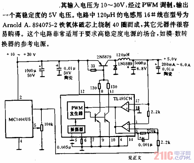 高稳定度25kHz开关电源电路.gif