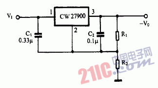 巧用CW7900作高输出负电压稳压电源电路图