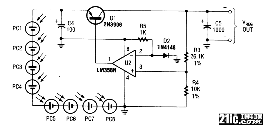 线性稳压器太阳能电源电路图
