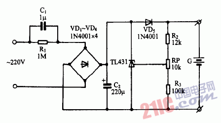 巧用TL431作简易充电器电路图