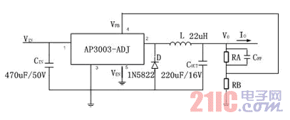 AP3003构成的降压电路图.gif