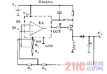 直流变换器输出电压的设定方法负输出电压情况电路图.gif