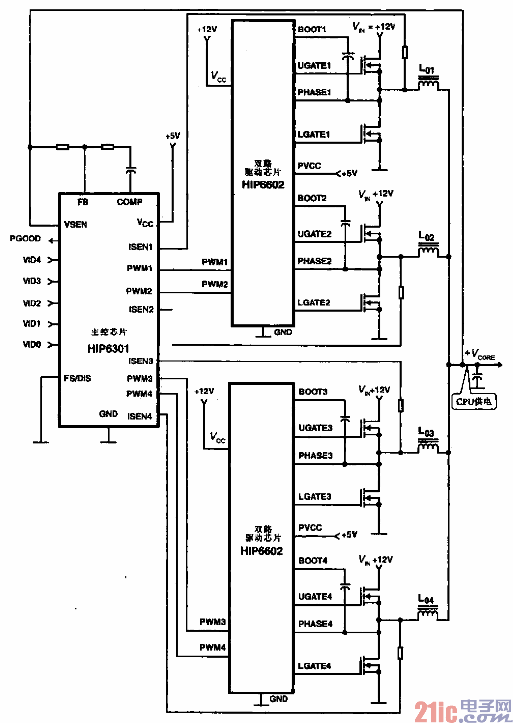 7.采用HIP6301和HIP6602芯片的4相CPU电源电路.gif