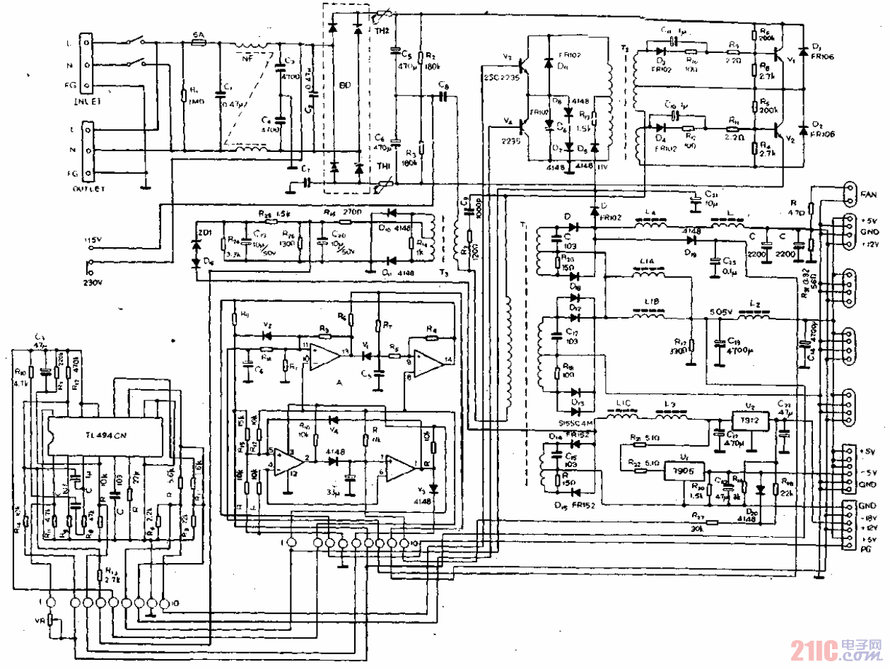 GW-PS200-SV-200W电源电路图.gif