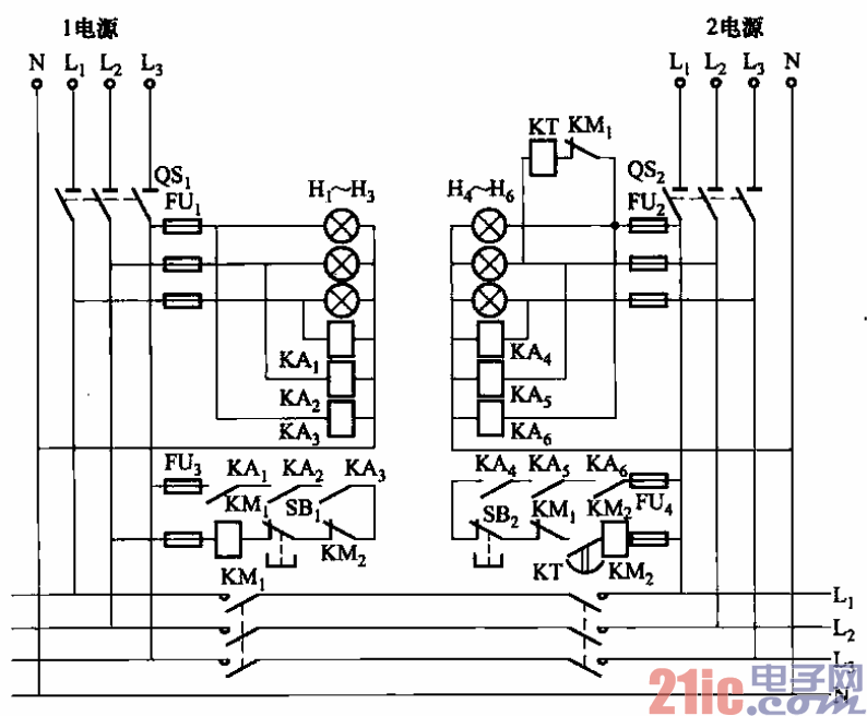 133.双路电源用接触器互投电路之三.gif