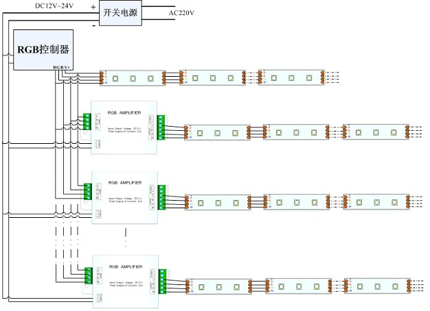 并行连接，1个开关电源