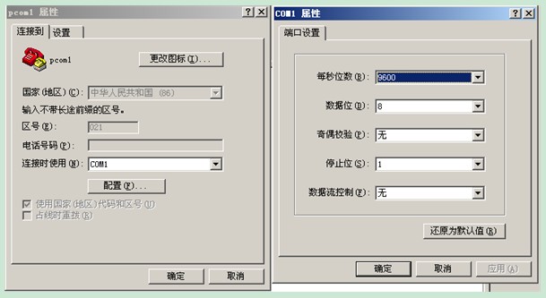 串口的超级终端配置