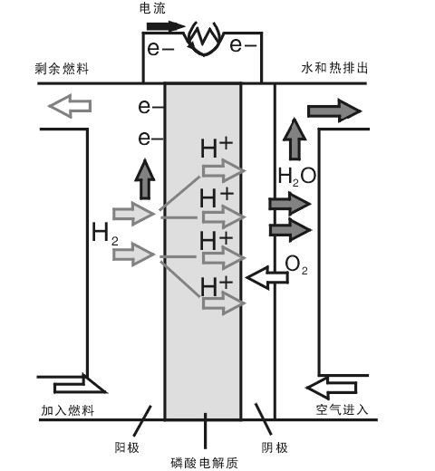 磷酸燃料电池的原理图