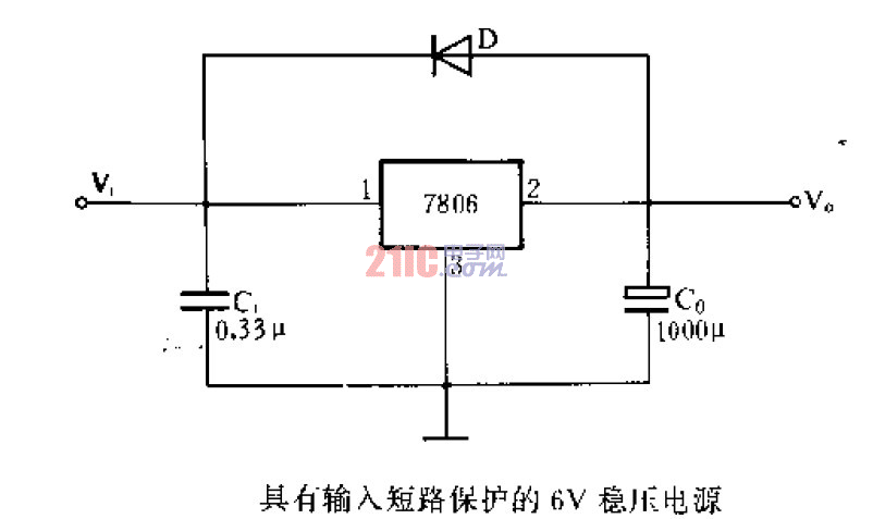 具有输入短路保护的6V稳压电源.gif