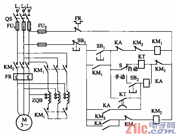 57.可手动和自动控制的自耦降压启动电路.gif