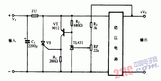 巧用TL431作稳压电源过电压保护器电路图