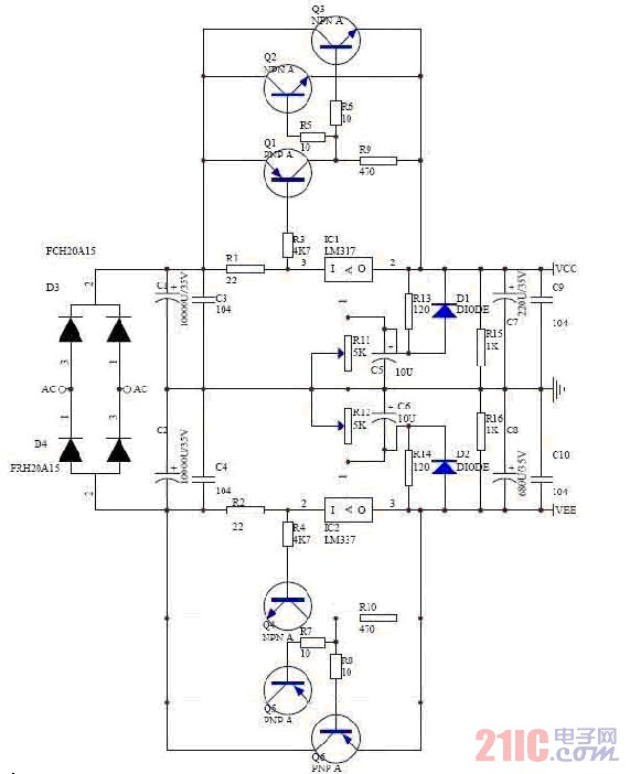 LM317、LM337正负稳压扩流电源电路图.gif
