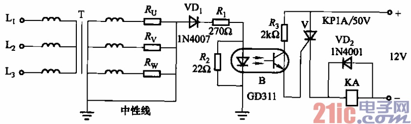 81.三相交流电源中性线断路报警电路之二.gif