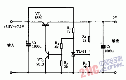 巧用TL431作低压差稳压电源电路图