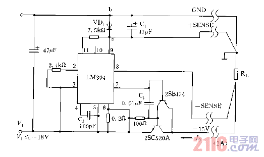 采用LM304构成的遥控电源电路图.gif