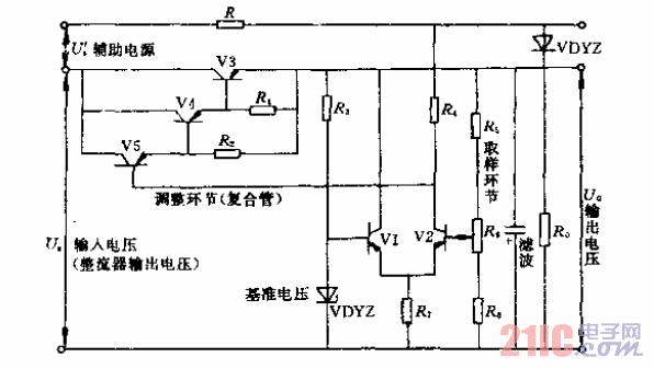 机电控制稳压电源实用电路.gif
