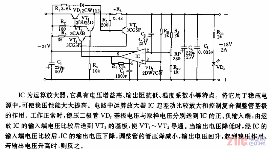 串联型-18V、24A稳压电源电路.gif