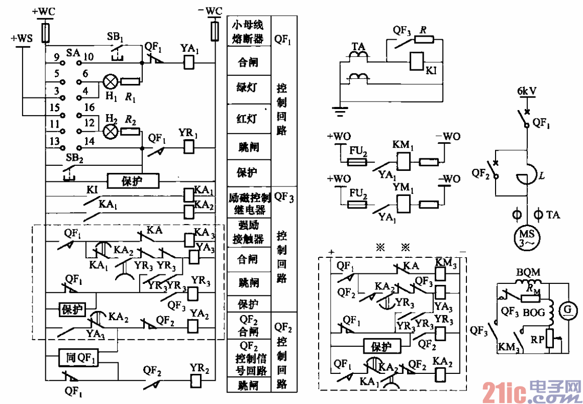 189.同步电动机电抗器降压、按定子电流变化加入励磁的启动电路.gif