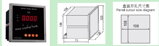 可编程数显表功外形及尺寸