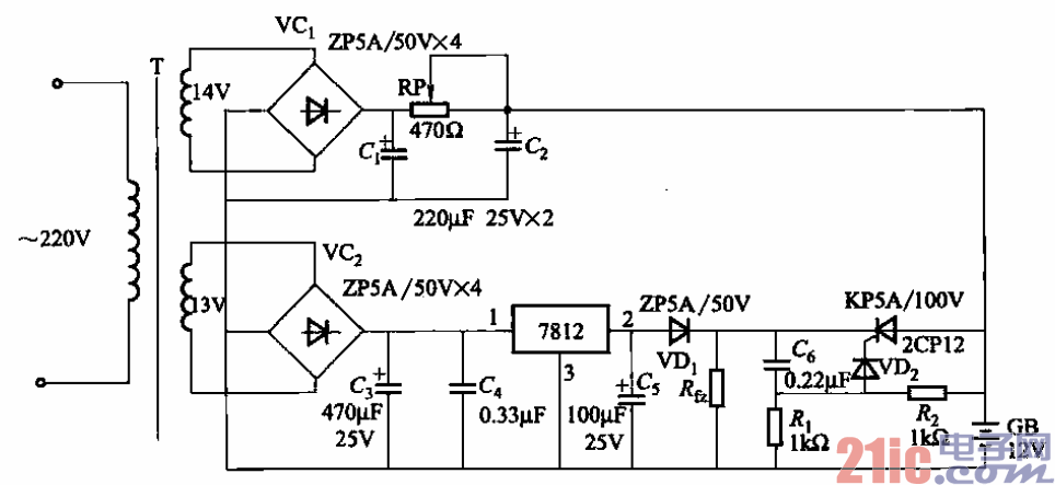 122.采用晶闸管的直流电源不停电切换电路.gif
