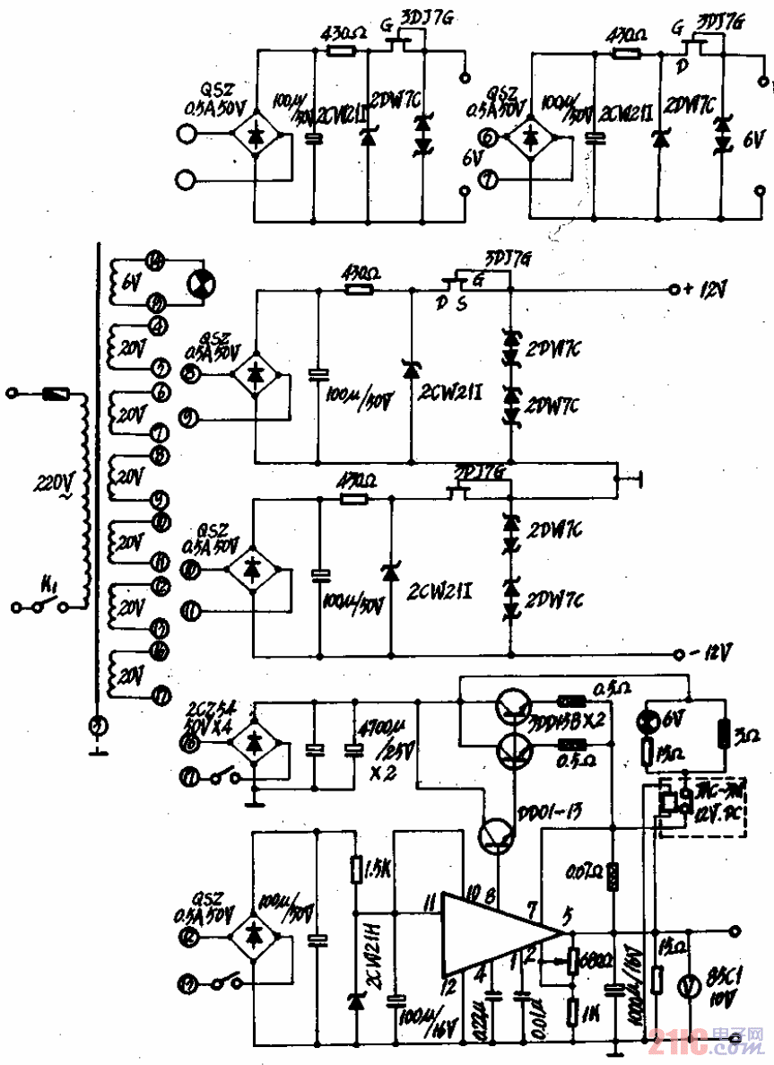 751G型分光光度计电压电源电路.gif